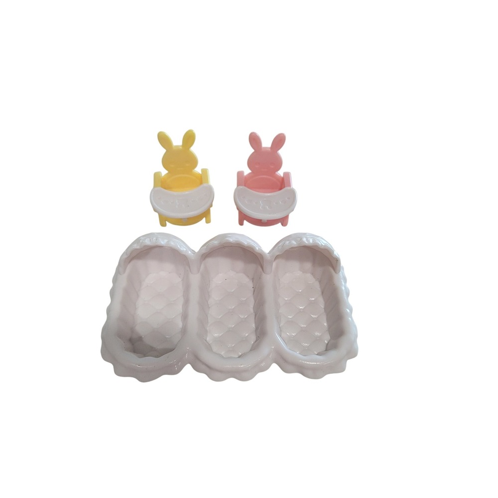 Calico‎ Critters Furniture Lot Bunny Chairs Triple Bunk Bed Dollhouse Playset #6
